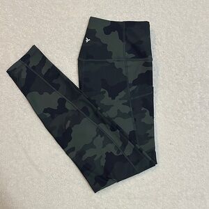Camo High-Waist Leggings - Dark Green/Black